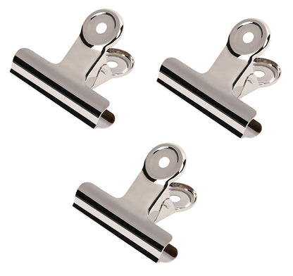 XMHF 72Pcs Mini Bulldog Clip, Silver Stainless Steel File Money Binder Clips Clamps/Metal Food Bag Paper Clips for Paper Organizers, Photo Wall Decoration, Home and Office Decoration, 0.87inch Wide