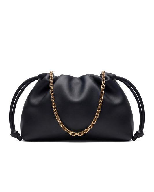 Apryl Clutch Purses for Women - Black Clutch Purse - Small Evening Bag - Soft PU Leather Handbag with Adjustable Crossbody Strap - Black