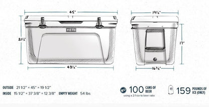 YETI Tundra 160 Cooler - Durable Insulated Ice Chest | White Color