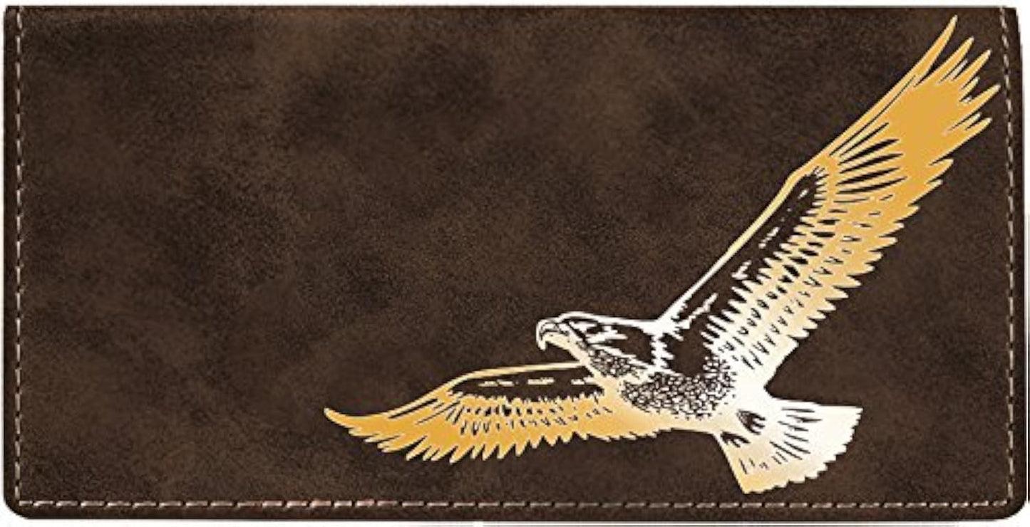 CAROUSELCHECKS Soaring Eagle Laser Engraved Leatherette Checkbook Cover