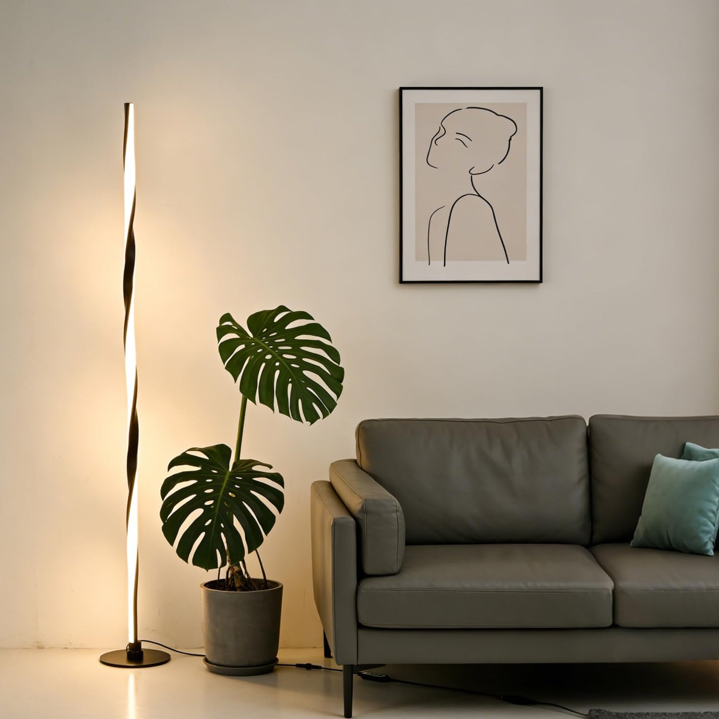 YUBOLE Smart RGBWIC Floor Lamp LED Corner Lamp Compatible with Alexa