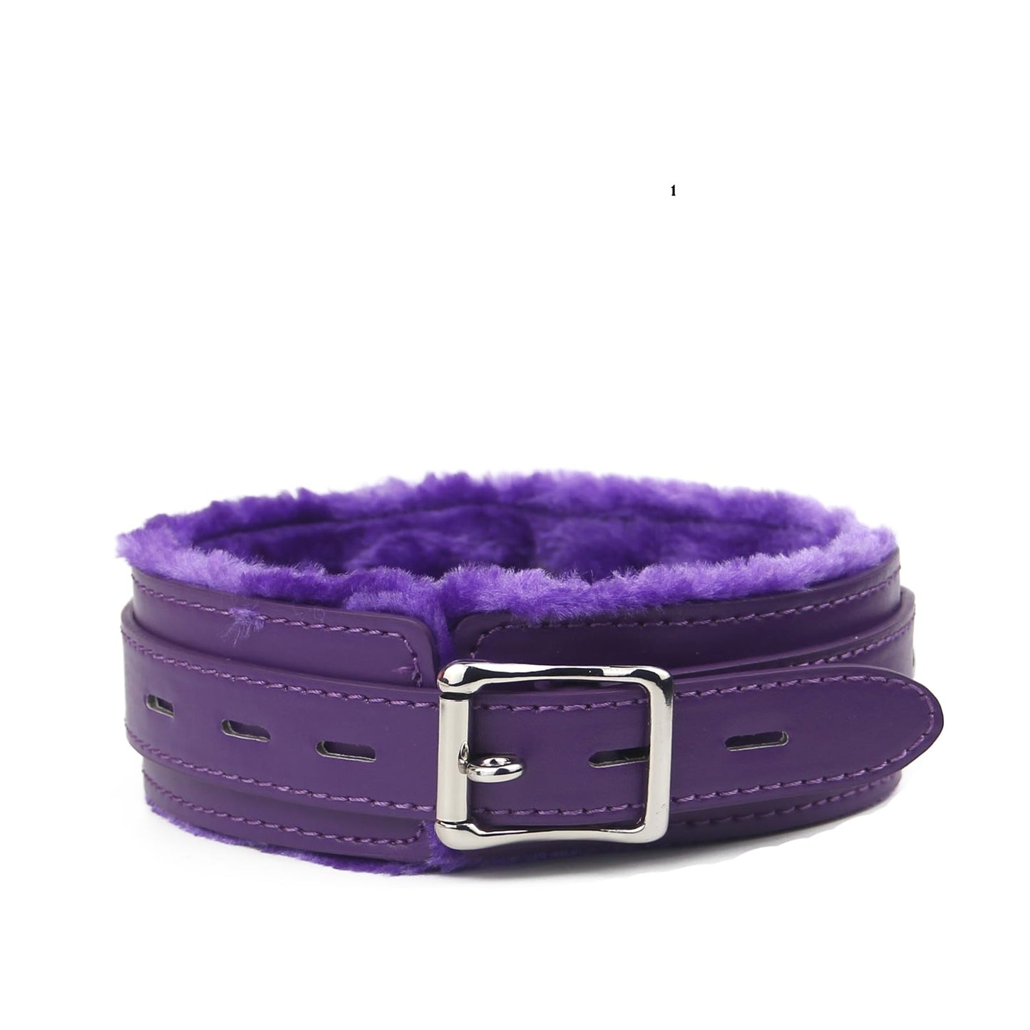 Blinan Leather choker Collar with Lock Adjustable Size for women purple
