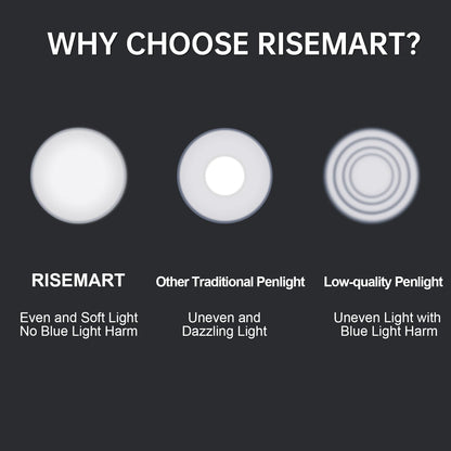 RISEMART Pen Light for Nurse, Rechargeable LED Medical PenLight, Warm/Cool White & Stepless Dimming, Portable Medical PenLight for Nurse, Doctor, First Aid, EMT, Nursing, Nursing Student (Sliver)