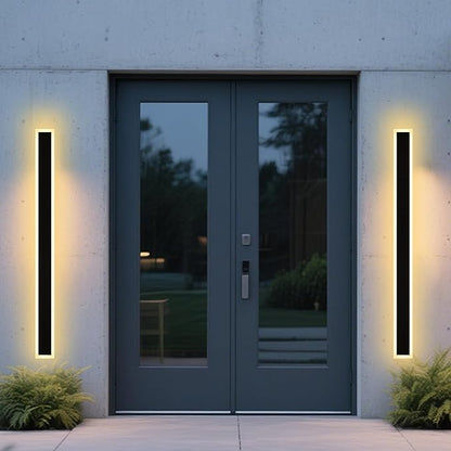 2 Pack Long Outdoor Led Wall Light for House,60 inch Modern Large Outdoor LED Wall Lights,Dimmable Outside Long Linear Light Fixture,Exterior Long Linear Light for Porch,Patio,Garage,Enterway
