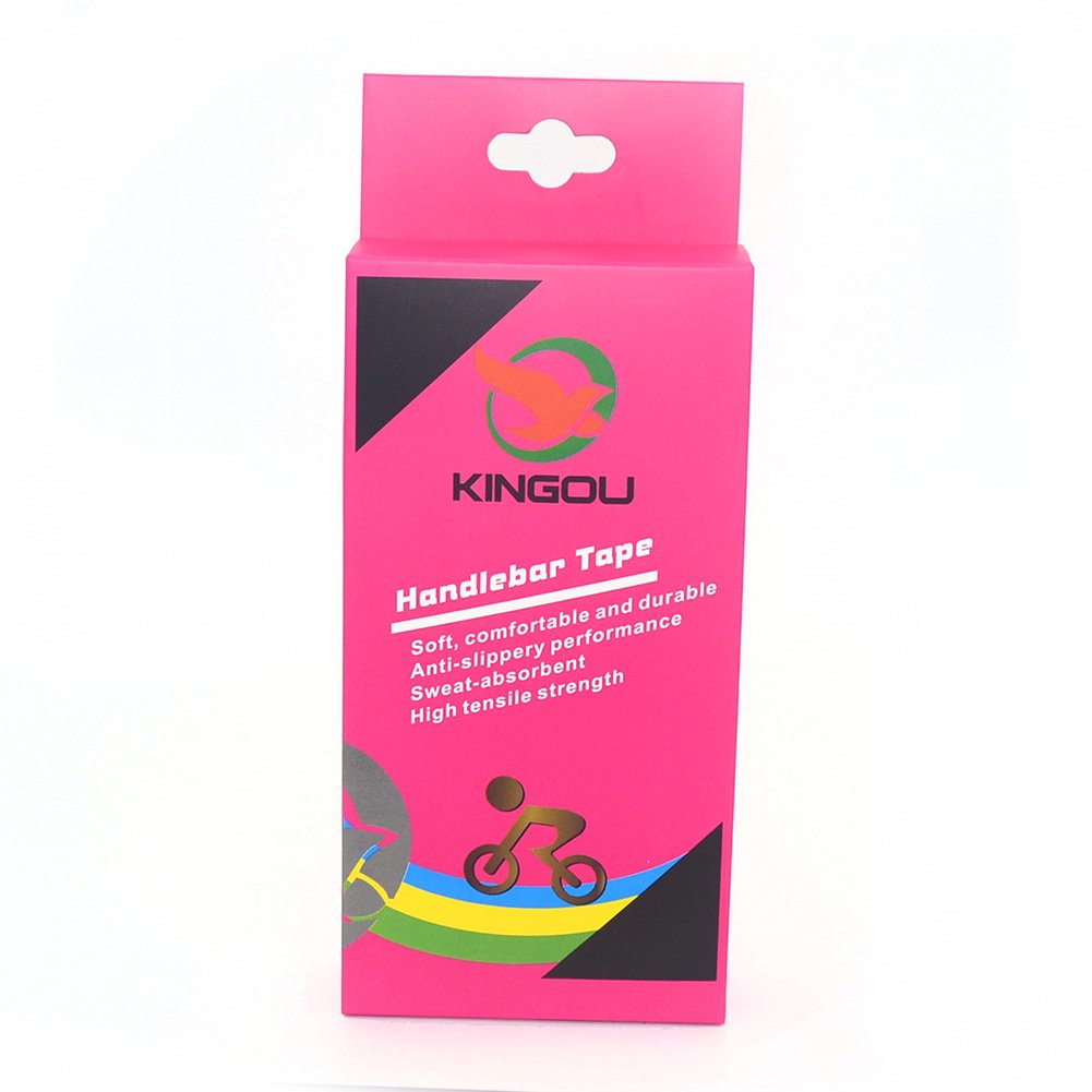 KINGOU Brown Synthetic Leather Road Bike Handlebar Tape Bicycle Bar Tapes - 2PCS Per Set