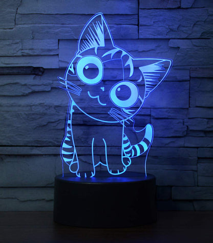 i-CHONY Cat Night Light, 3D Optical Illusion Lamp, 7 Colors