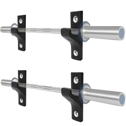 Luwint Set of 2 Single Barbell Holder Wall Mount, Horizontal Gym Bar Storage Wall Rack for Olympic and Standard Bars