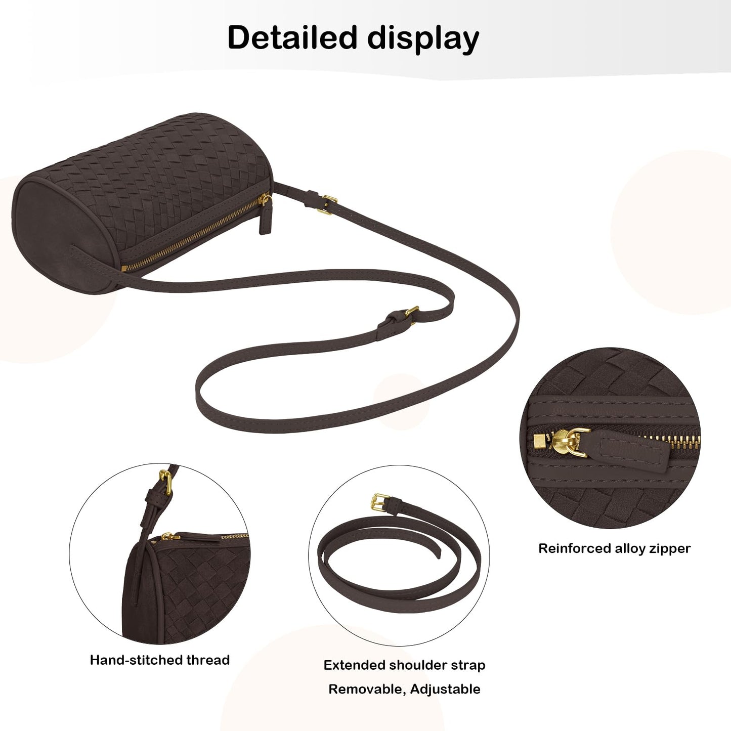GZRHKJ Mini Woven Bag, Leather Woven Handbag with Adjustable Strap, Small Purses for Women, Top-handle Bags, Mini Evening Bag