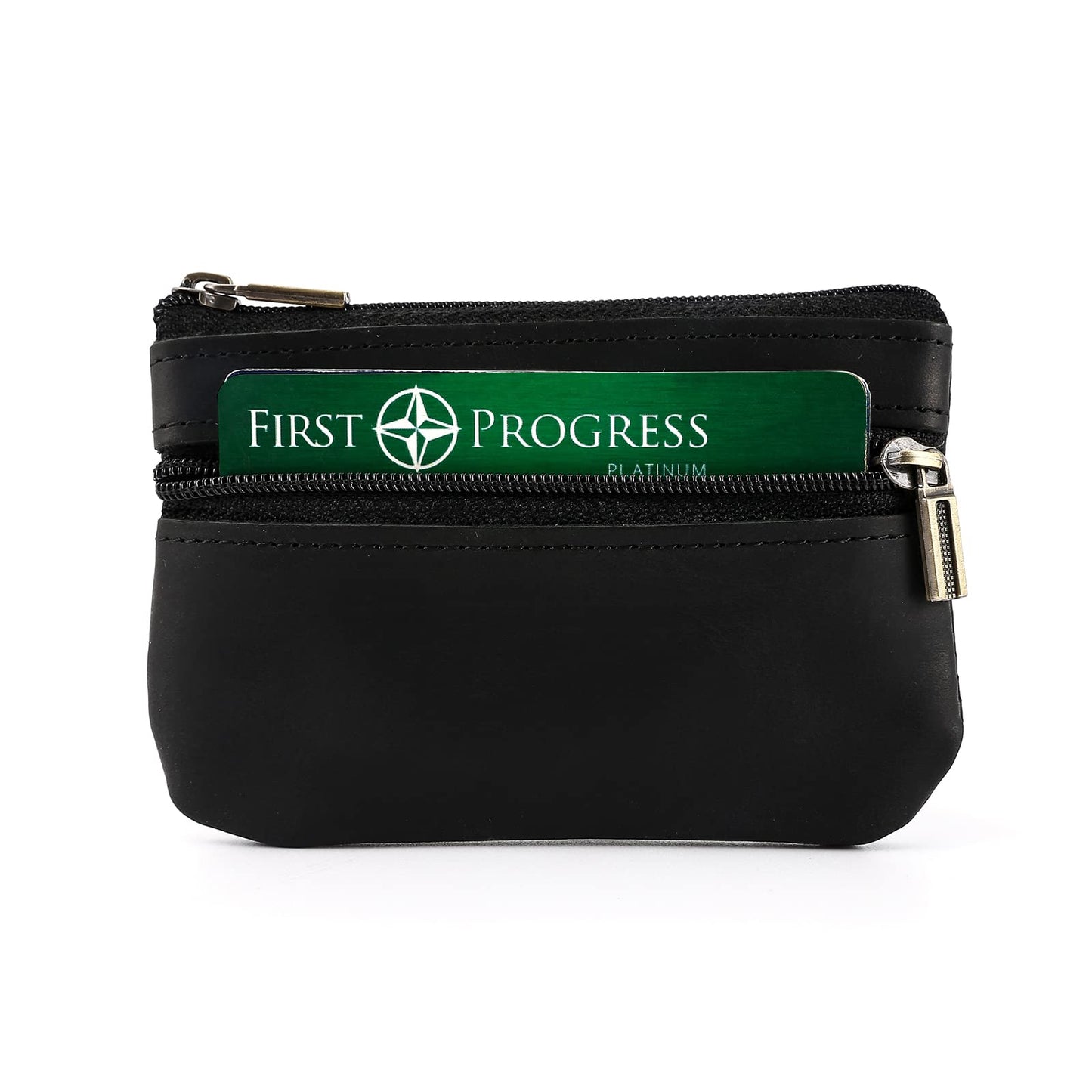 Coin Purse for Men,Coin Pouch with Zipper for Men Women,Genuine Leather Mini Coin Pocket Pouch Change Holder Mens Tray Purses Coin Purse Cash Change Wallet Key Holder Money Pouch