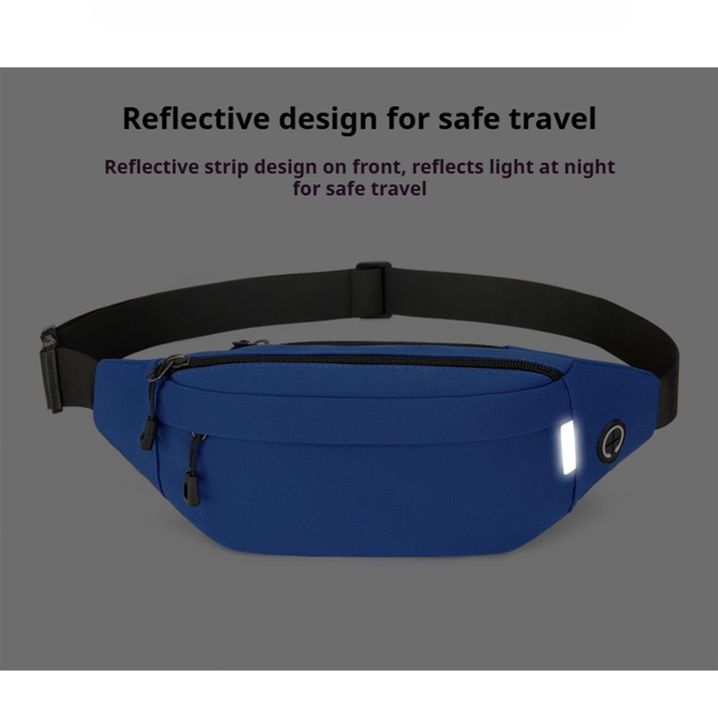 Fanny Pack for Men Women，Waterproof Waist Bag with Adjustable Strap, Lightweight Crossbody Belt Bag for Travel Hiking Running (Black)