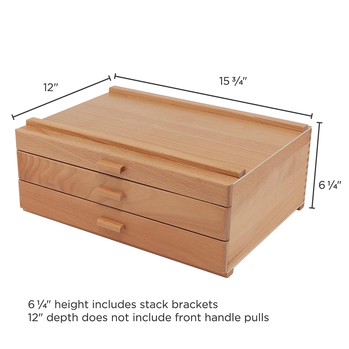 HG Art Concepts Artists Storage Chests - Deluxe 3 Drawer - 2 Pack - Premium Aesthetic Studio Organizer for Paint Tubes, Brushes, Pencils, Markers & More