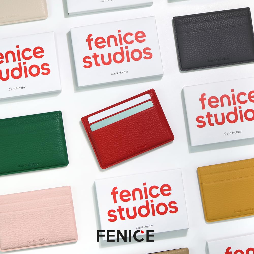 Fenice Card Holder Pocket Holder Simple Wallet Vegan PU Leather with Slim Minimalist Look for Men & Women (BLACK)