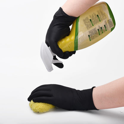 Schneider Gloves Disposable Latex Free, Black Nitrile Gloves Medium Powder Free for Medical, Cooking, Cleaning, Food Prep
