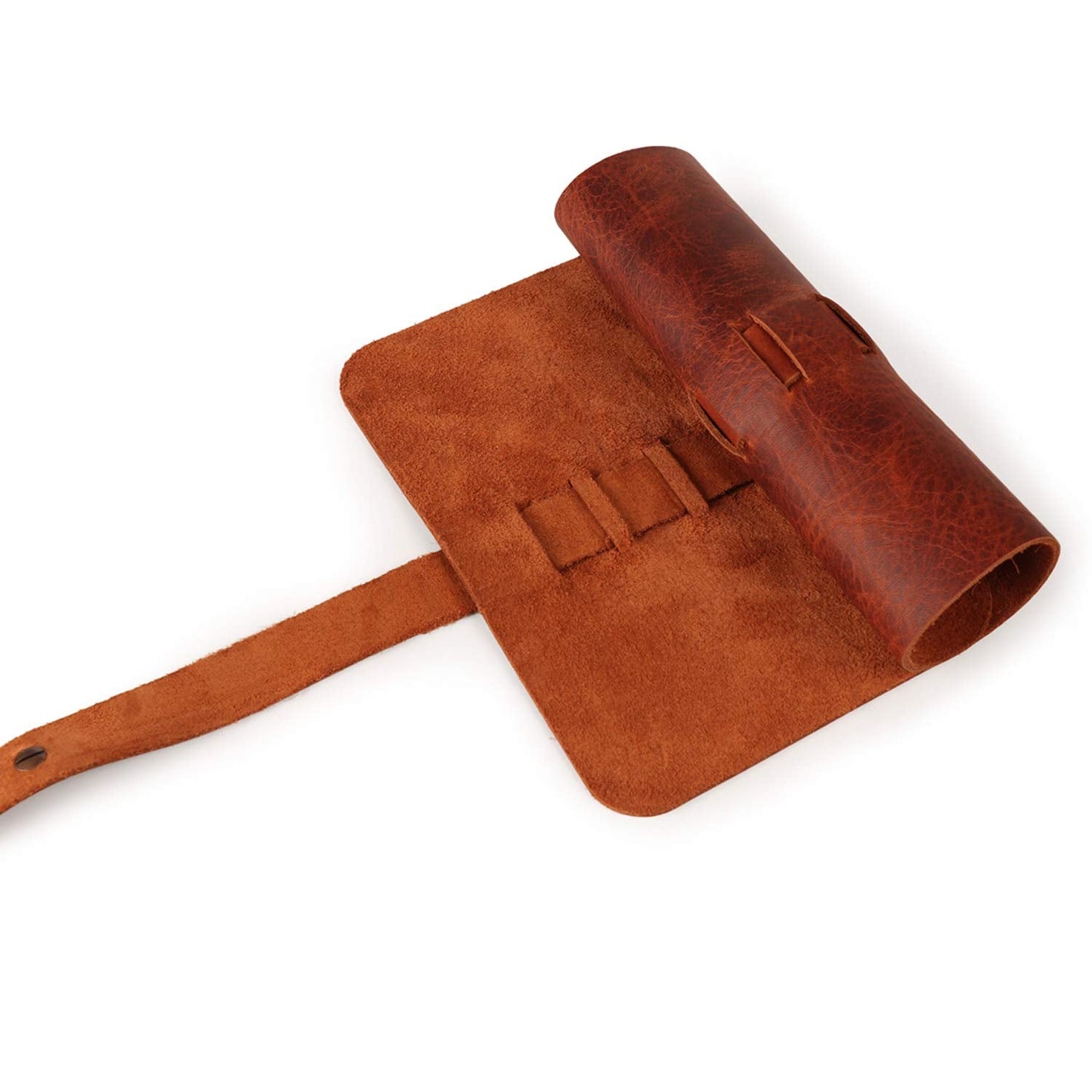 Londo Genuine Leather Retro Pen and Pencil Case - Metal Snap Fastener, Pencil Pouch Stationery Bag