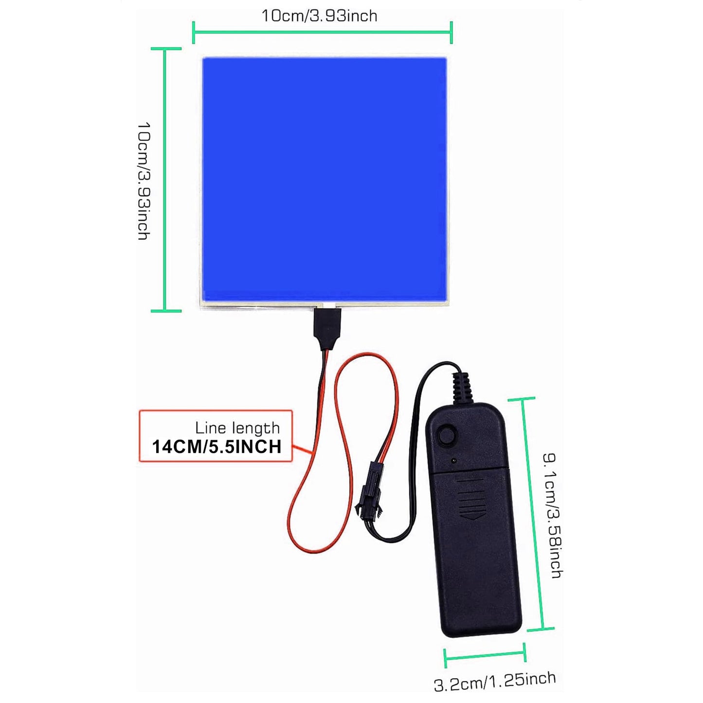 Flexible Led Panel,Electroluminescent Panel Sheet EL Tape Cuttable Soft for Mask Eye Cosplay Party Decor DIY-Continuous/Slow Flash/Fast Strobe 10x10cm (blue, 10x10)