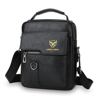 LEBULLBRO Shoulder Bag for Men Crossbody Bags Leather Sling Bag Messenger Bags with Multiple Pockets Business Outdoor
