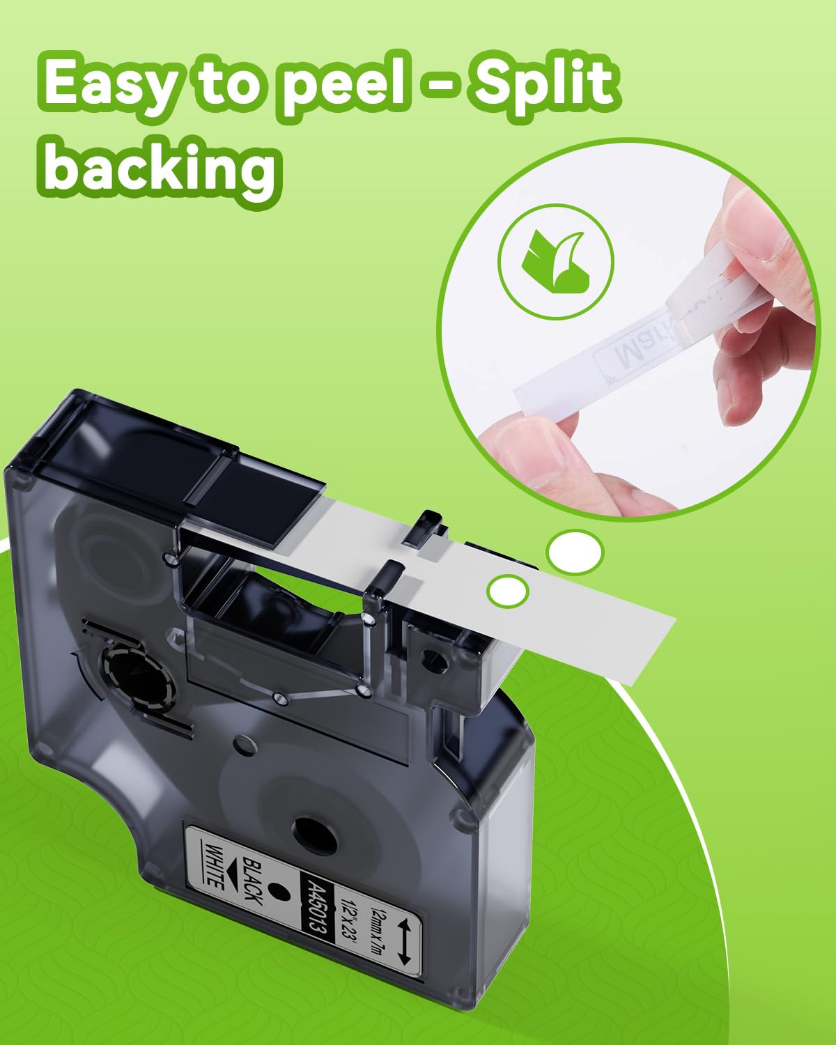 Replace for Dymo Label Maker Refills 45013 s0720530s Dymo D1 Label Tape A45013 1/2 Inch 12mm Compatible with LabelManager 160 210D 360P 280 420P PnP, Black on White,6-Pack