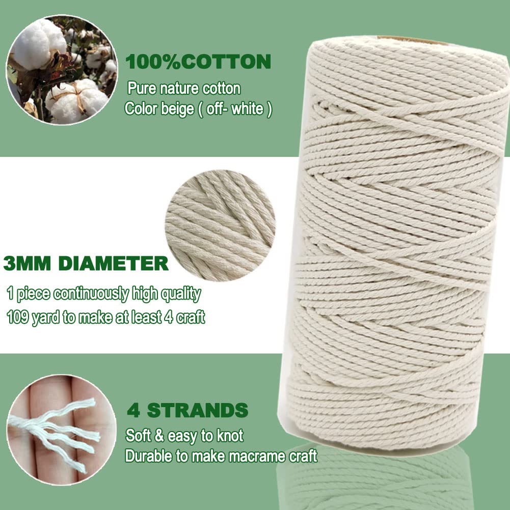 Easy Macrame Kits for Adults Beginners Supplier Wood Beads,Rings,Wooden Dowel for Macrame Plant Hangers,Boho Wall Hanging with Instruction Book for Starters Christmas Crafts for Adults