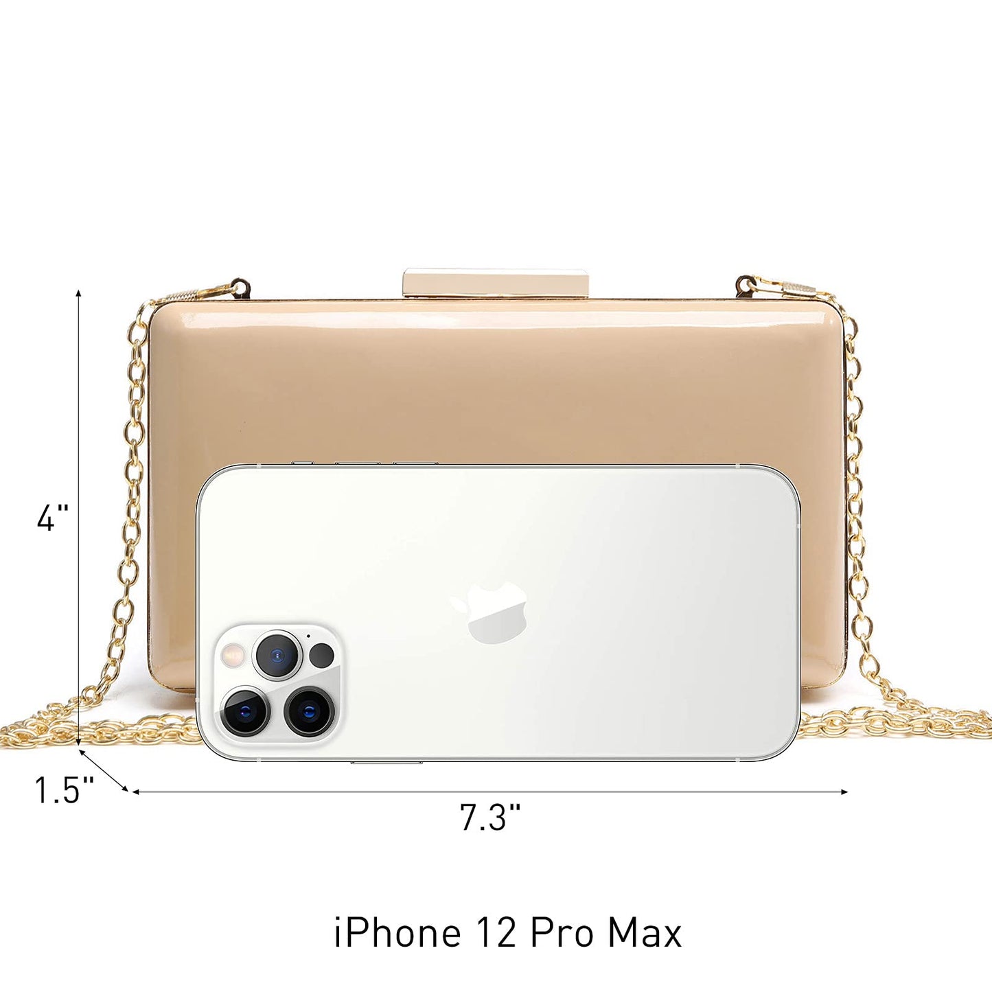 Dasein Women Evening Purses Clutch Bags Formal Party Clutches Wedding Purses Cocktail Prom Handbags (Patent Leather Camel)