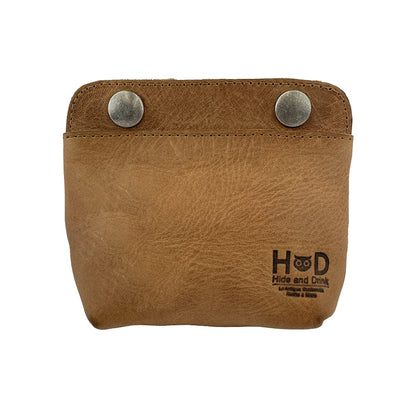 Hide & Drink, Leather Double Snap Pouch, Coin Purse, Cash & Card Holder, Cable Organizer, Makeup, Handmade Includes 101 Year Warranty (Single Malt Mahogany)