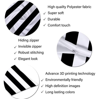 White and Black Stripe Body Pillow Cover Black and White Striped Throw Pillow Covers Modern Long Pillow Case Protector with Zipper Decorative Soft Rectangle Bed Pillowcases for Bedroom,Couch 20"x54"