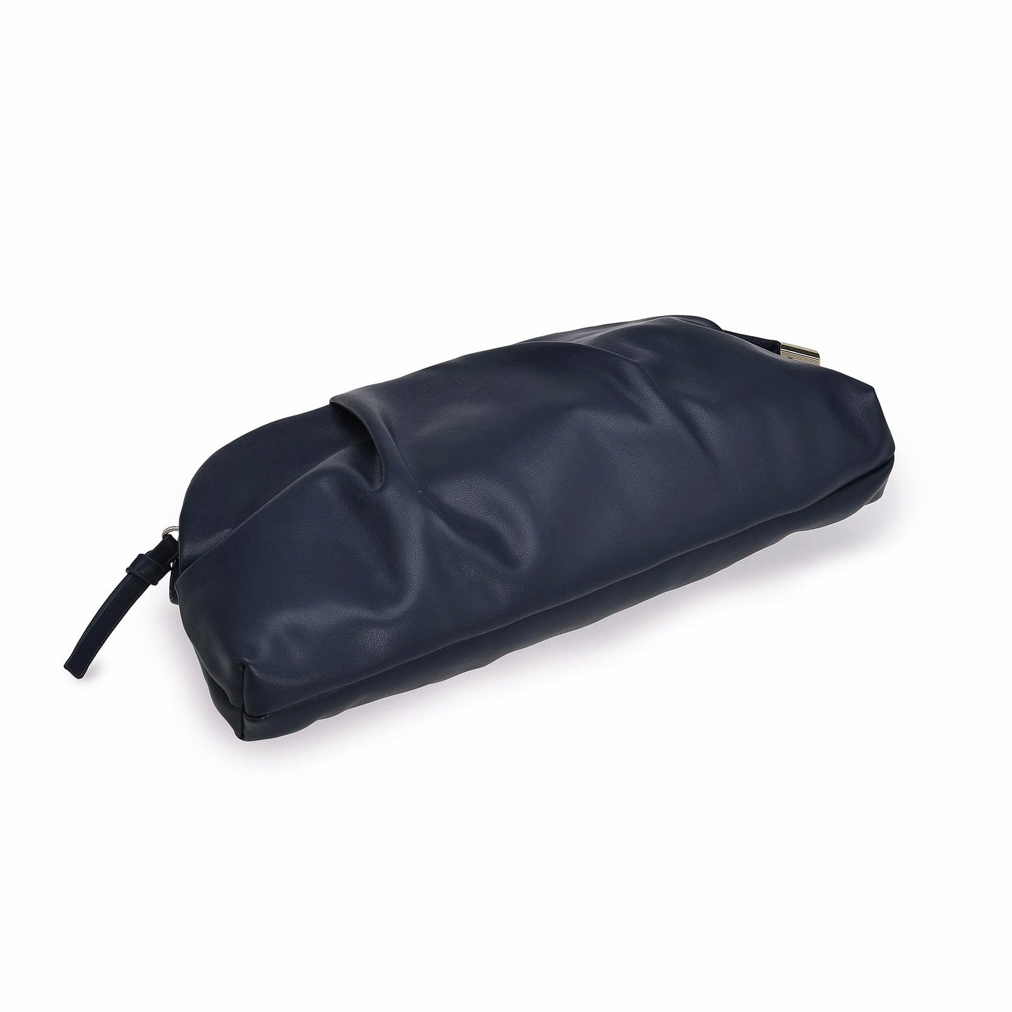 IXEBELLA Dressy PU Clutch Purse for Women Formal Soft Pleated Vegan Leather Evening Bag for Wedding/Prom/Cocktail Party (Navy)