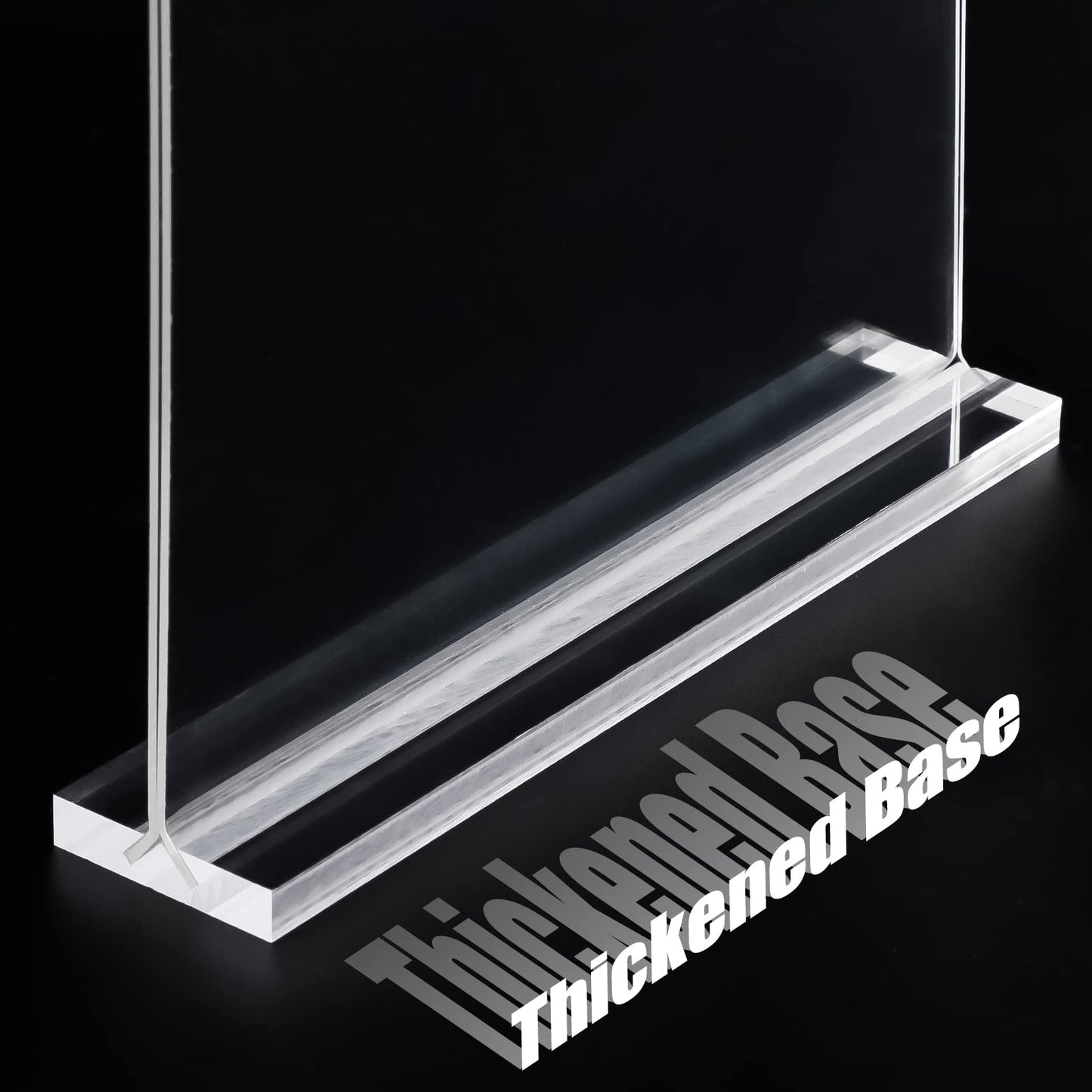 xydstay 12pack Acrylic Sign Holder 8.5 X 11, Vertical T Shape Clear Plastic Paper Sign Holder, Menu Holder Display Stand, FLyer Table Sign Holder for Restaurant, Office, School, Store and Home Use