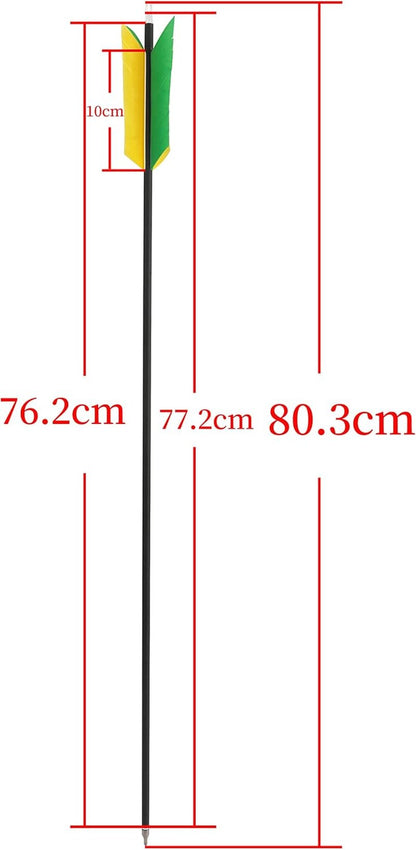 30 Inch Carbon Archery Arrows - 6/12 Pcs Flu Flu Target Practice with 100 Grain Judo Heads | Spine 500