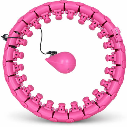 24 Detachable Infinity Weighted Hula Hoop for Women – Plus Size Adjustable Fitness Hoop with Massage Knots, Smart Exercise Waist Trimmer for Home Workout, Weight Loss & Body Toning