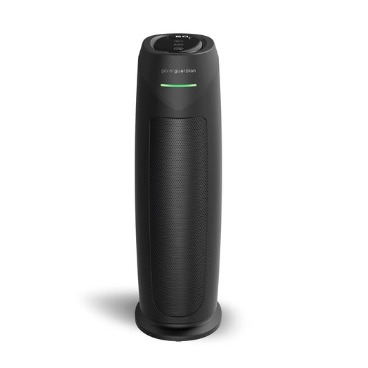 GermGuardian 4-In-1 HEPA Air Purifier for Home, Large Rooms Up To 743 Sq. Ft. with HEPA Air Filter, UV-C Light & Odor Reduction, AC4825E, 22" Tower, Gray