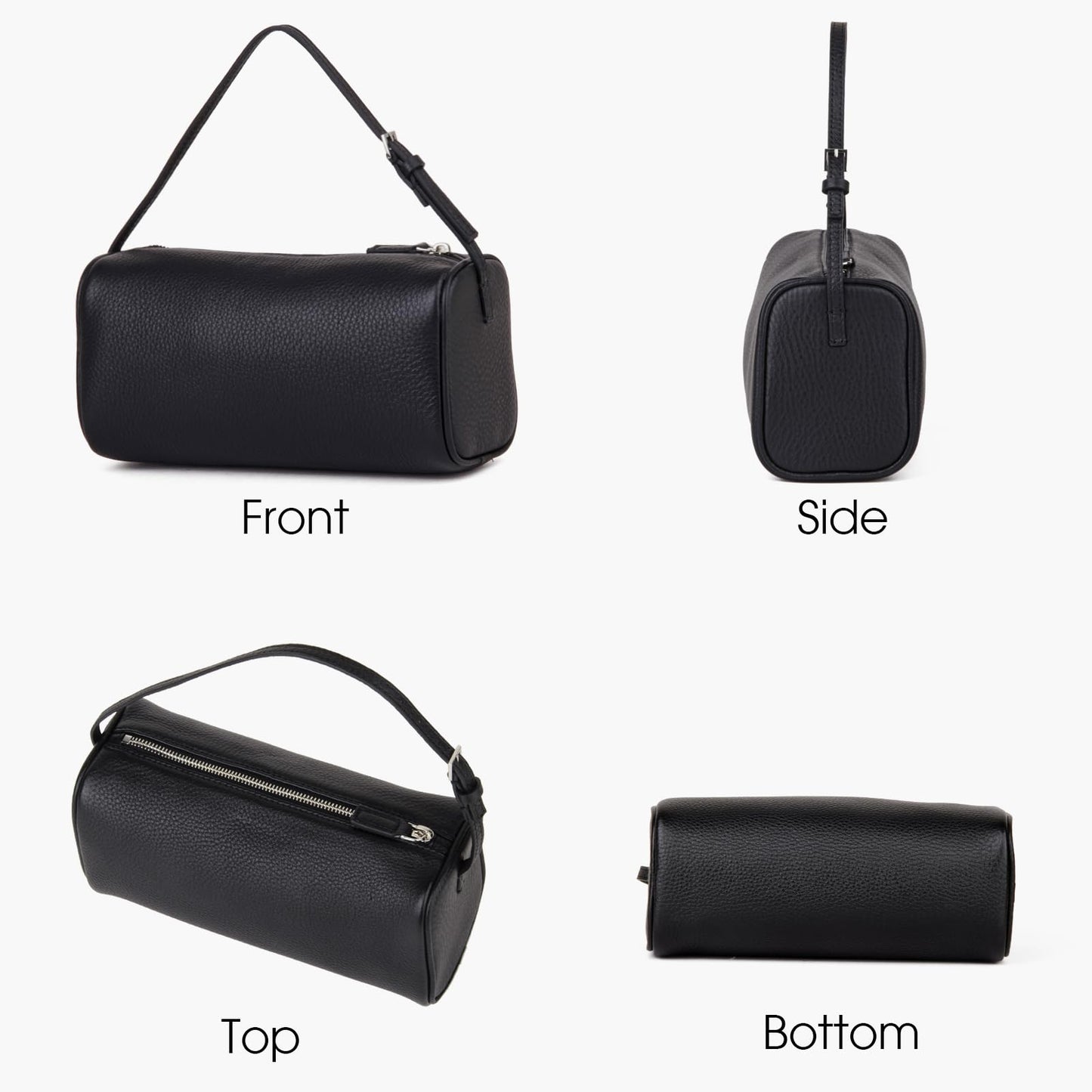 DONNAIN Premium Full-Grained Leather Crossbody Purses for Women, Hobo Bags for Women Crossbody with Adjustable Strap (Black-Lychee pattern, Small)