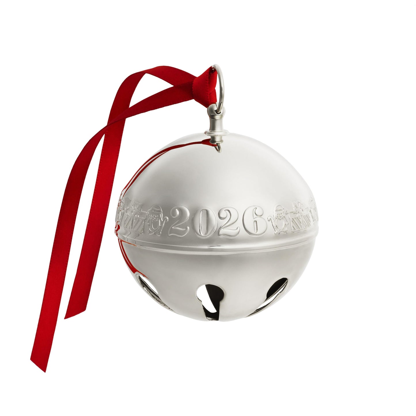 Wallace 2026 Silver-Plated Sleigh Bell Ornament 56th Edition - Penguins and Presents Annual Collectible Holiday Bell with Gift Box