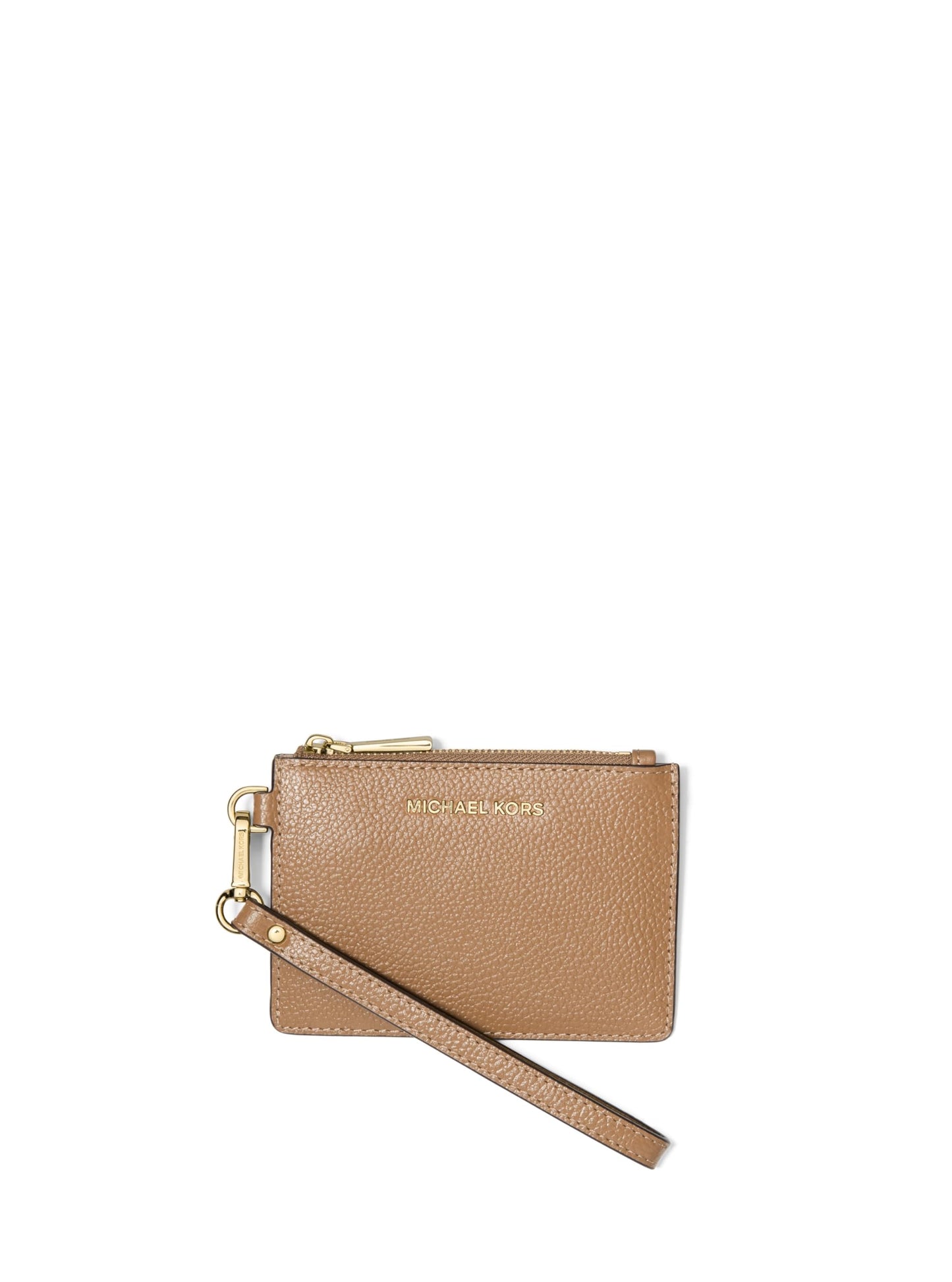 Michael Kors Jet Set Small Coin Purse, Gold-Tone Hardware/Pebble Leather/Husk