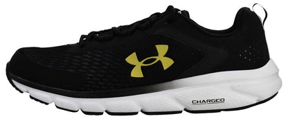 Under Armour Men's Charged Assert 9 Running Shoe, Black/White/Gold,9.5