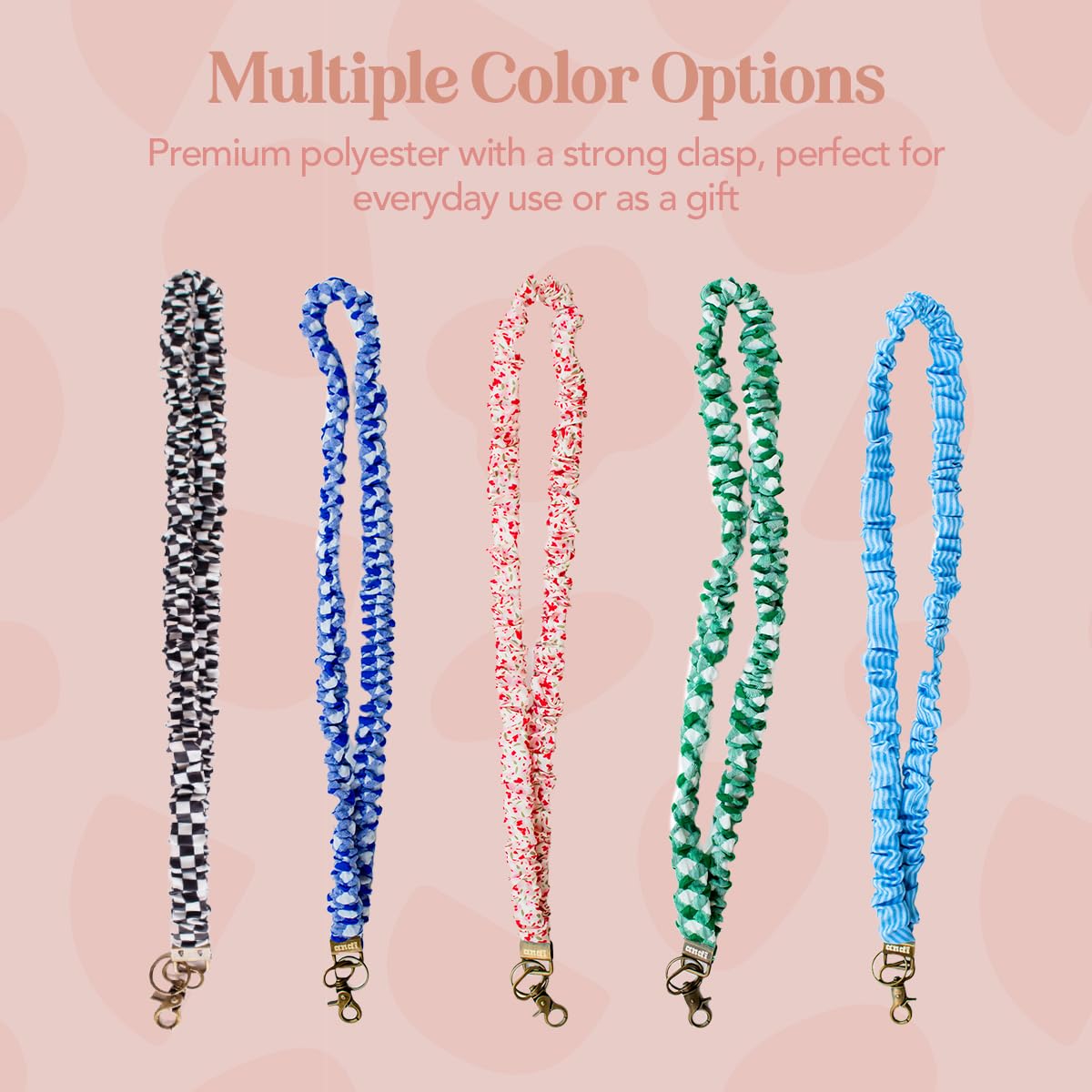 ANDI Neck Lanyard for Women - Scrunchie Cute Lanyard for Keys, ID Card Holder, Wallet - Aesthetic Long Lanyard (Aspen)
