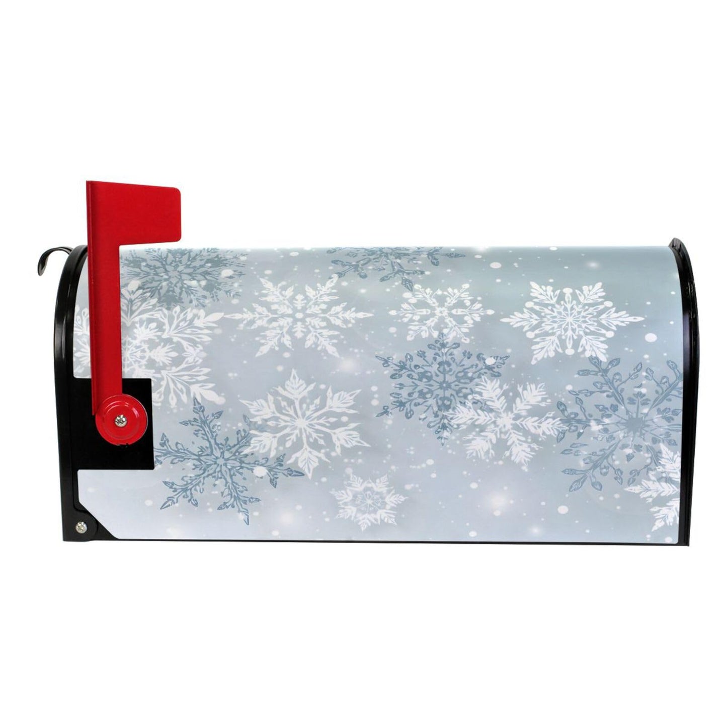 ALAZA Silver Winter Christmas Snowflake Magnetic Mailbox Cover MailWraps Garden Yard Home Decor for Outside Oversized-25.5" x20.8"