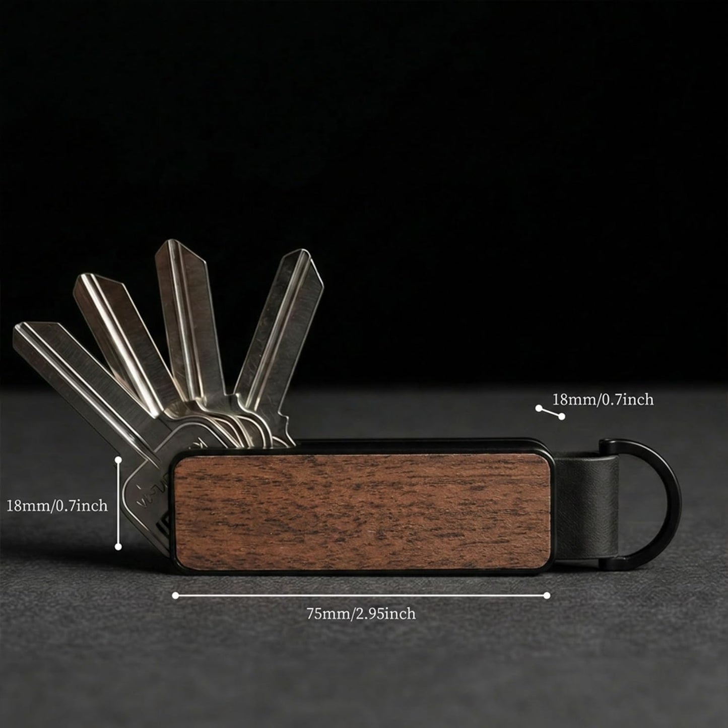 CAXGEK Wooden Key Organizer - Aluminum Wooden Key Organizer holder, Minimalist Innovative Keychain.
