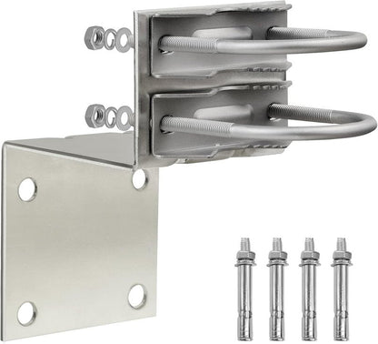 Antenna Pole Mount Bracket Kit - U-Bracket Assembly with 4 Screws for Outdoor Antenna Installation