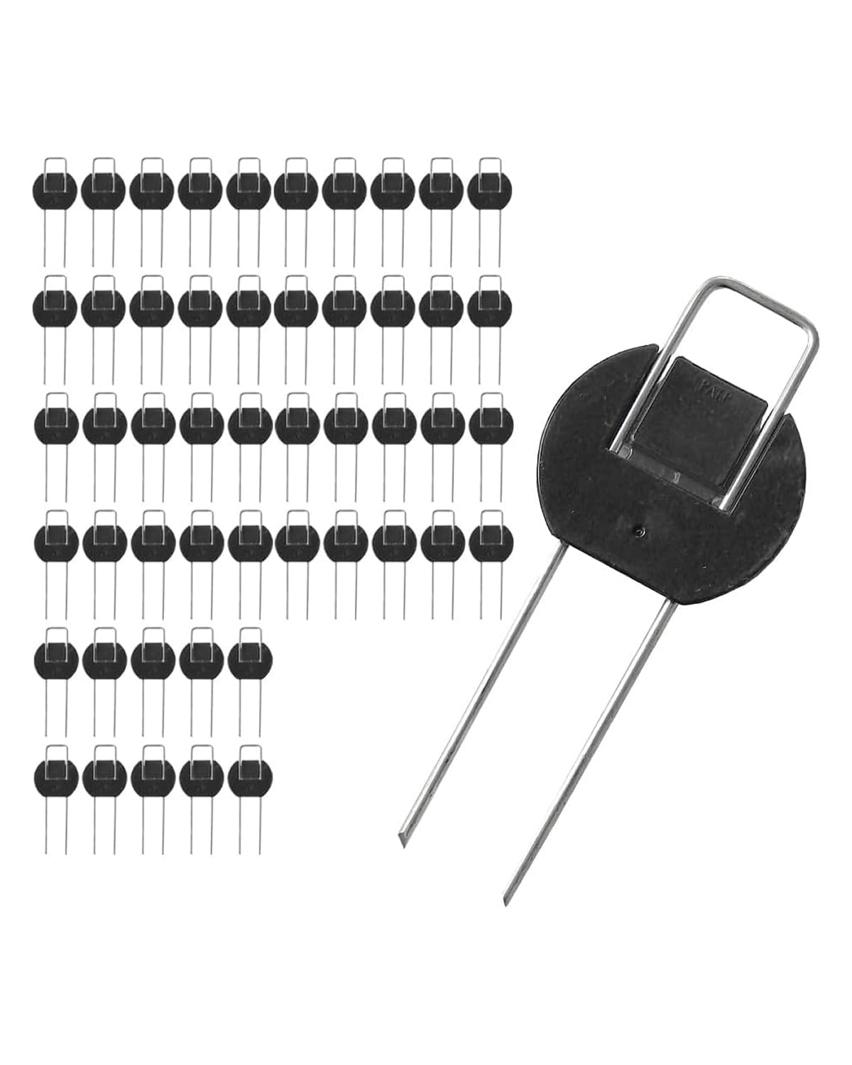 DAIM Flip-Washer Staples, Garden Stakes, 6" Metal Landscape Staples, Yard Stake for Gardening, Ground Spikes & Landscape Pins, Metal Garden Stakes for Plants, Landscaping Pins & Turf Nails, 100PCS