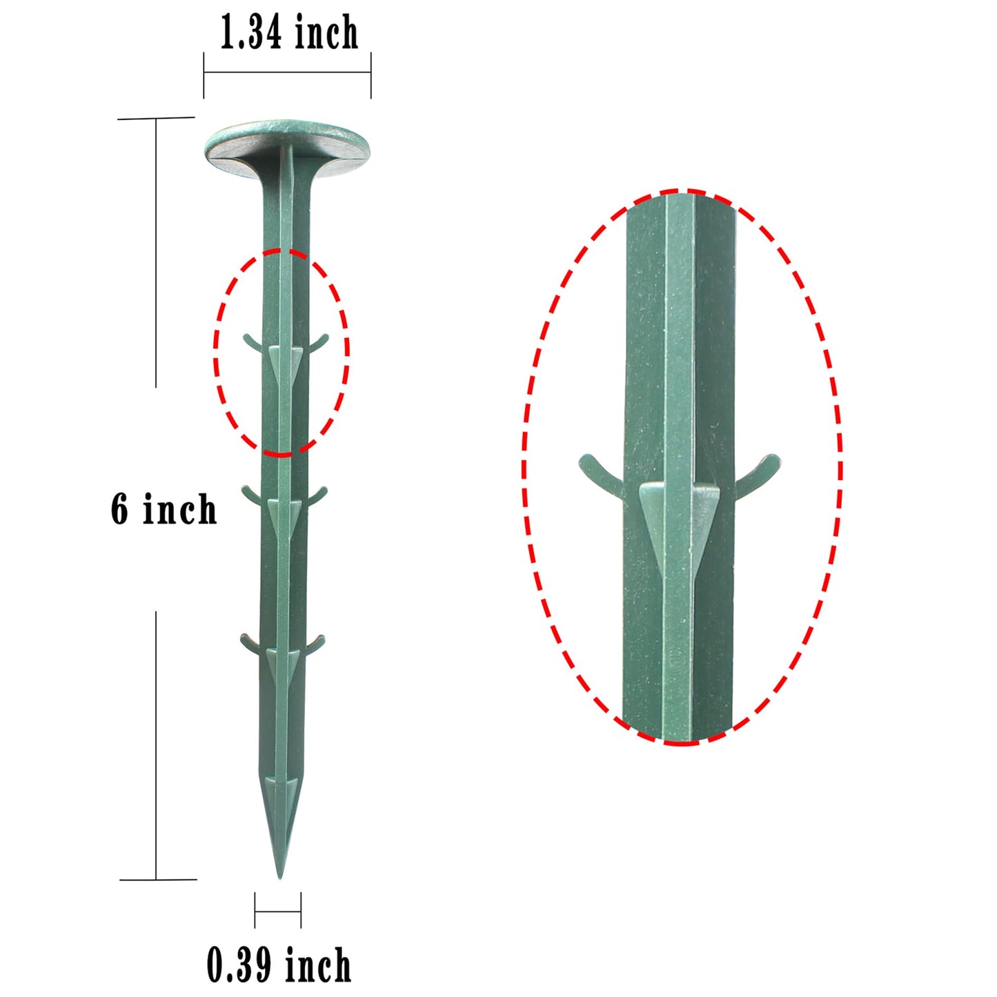 50/100/150 Pack 6 Inch Plastic Garden Lawn Stakes, Landscape Anchors Rustproof Spikes for Ground Lawn Edging, Weed Fabric, Tarp, Christmas Yard Decor, Camping Tent (100)
