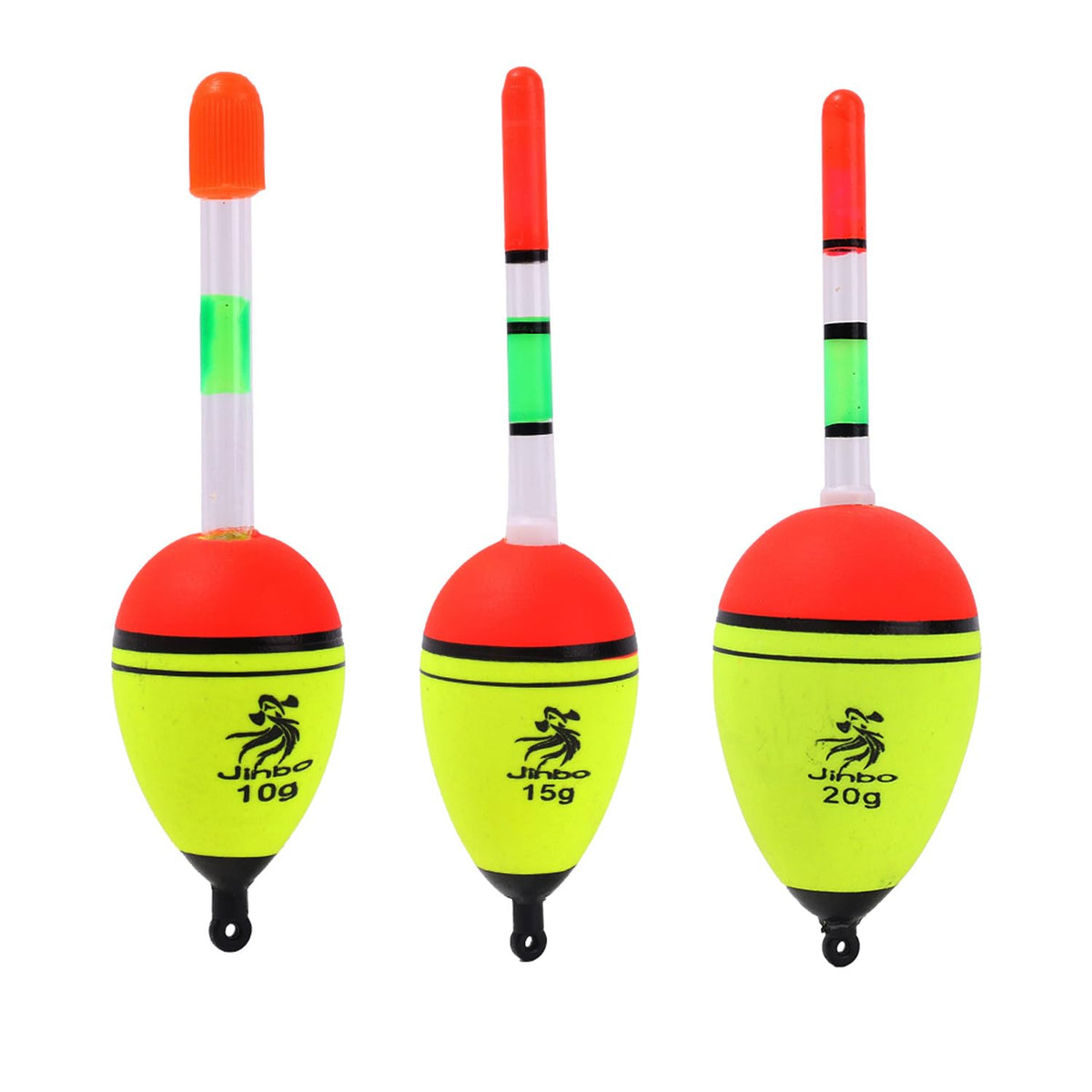 3pcs 10/15/20g Luminous Fishing Night Float Tubes Light Float Plastic Bobber Sea Rock Fishing Striking Floats Tools