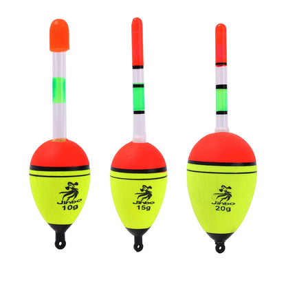 3pcs 10/15/20g Luminous Fishing Night Float Tubes Light Float Plastic Bobber Sea Rock Fishing Striking Floats Tools
