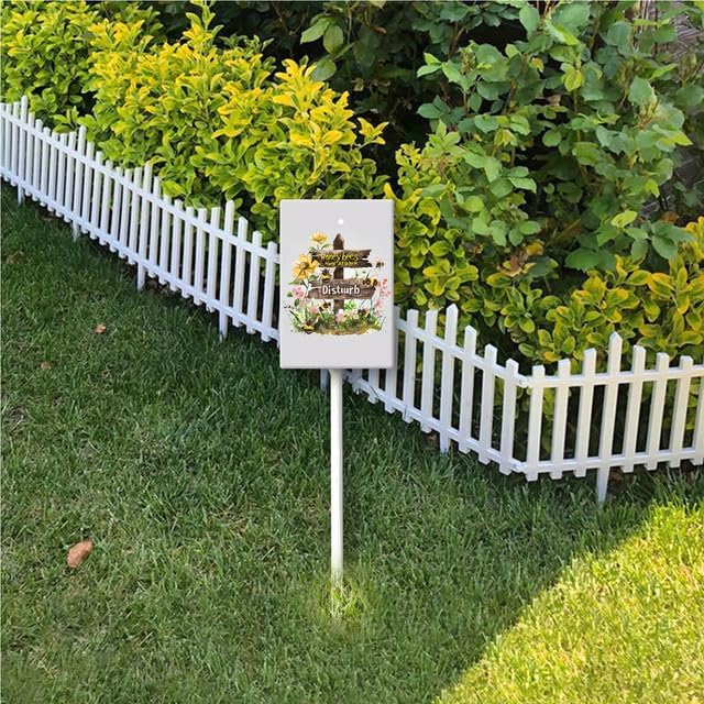 Uptell Honeybees Hard At Work Do Not Disturb Yard Signs with Stakes Aluminum Sign for House/Front Door and Business Outdoor Decoration 7x8.8 Inch