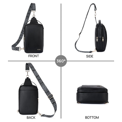 Telena Crossbody Sling Bags for Women, PU Leather Fanny Packs Cross Body Bag for Woman