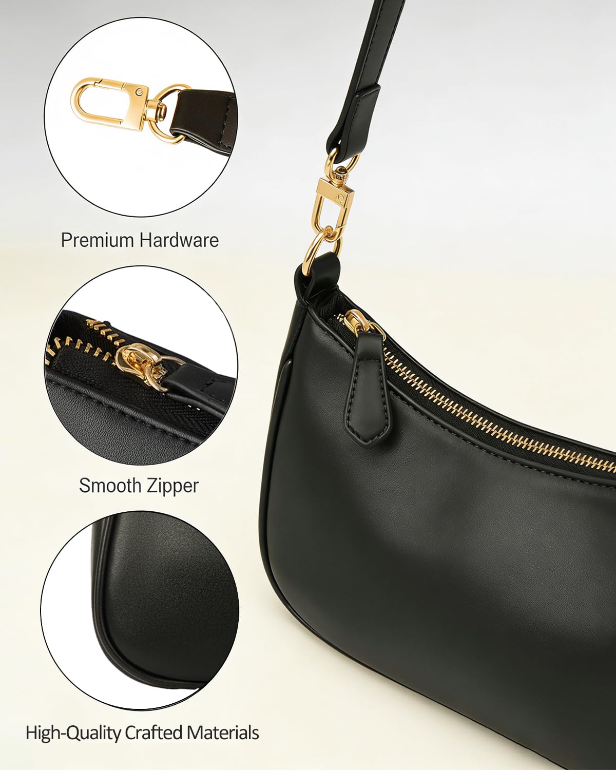 VODIU Clutch Tote Handbags with 2 Removable Straps and Zipper Closure Crossbody Bags Shoulder Purse Handbag for Women