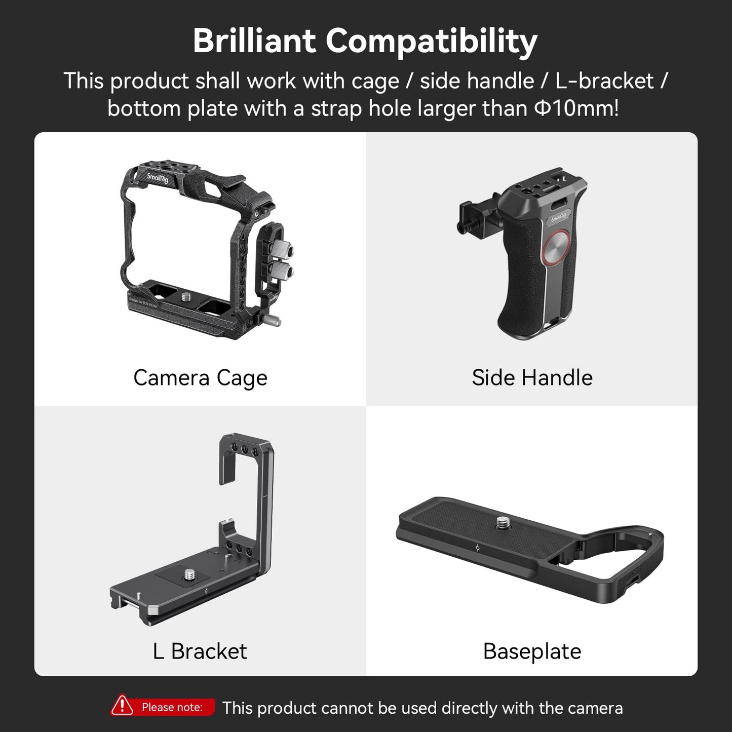 SMALLRIG Camera Cage Wrist Strap, Hand Strap with Quick Adjustable and Detachable Design Secure Grip for Camera Cage Camera Handle and L Bracket - 3848