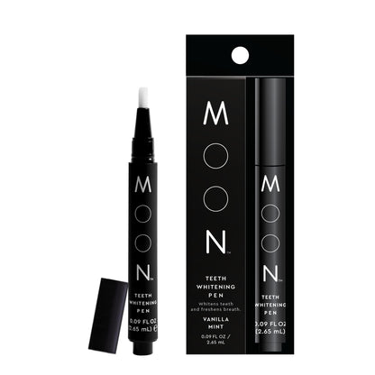 MOON Teeth Whitening Pen - Gentle on Sensitive Teeth, Whitens with Antioxidants & Essential Oils - Vegan Whitening Gel in an Easy Applicator - Vanilla Mint