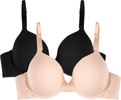 Fruit of the Loom Womens Smooth Cotton T-Shirt Bra - Ultra-Soft, Flexible, and Invisible Under Tees