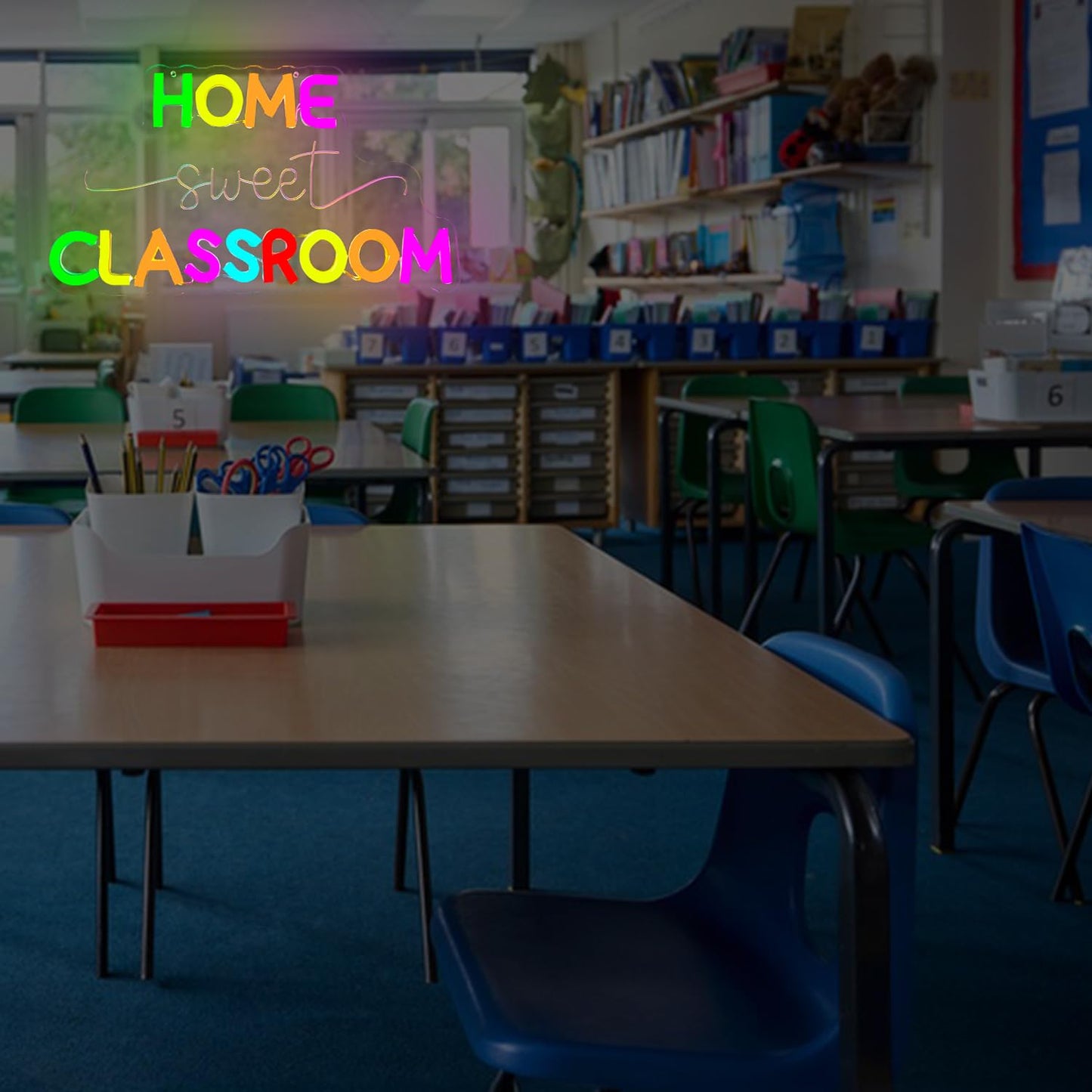 Home Sweet Classroom Neon Sign for Wall Decor School Led Sign Dimmable Teacher Neon Light Up Signs for Teacher Gift Classroom Decoration Classroom Backdrop Aesthetic Student Study Room