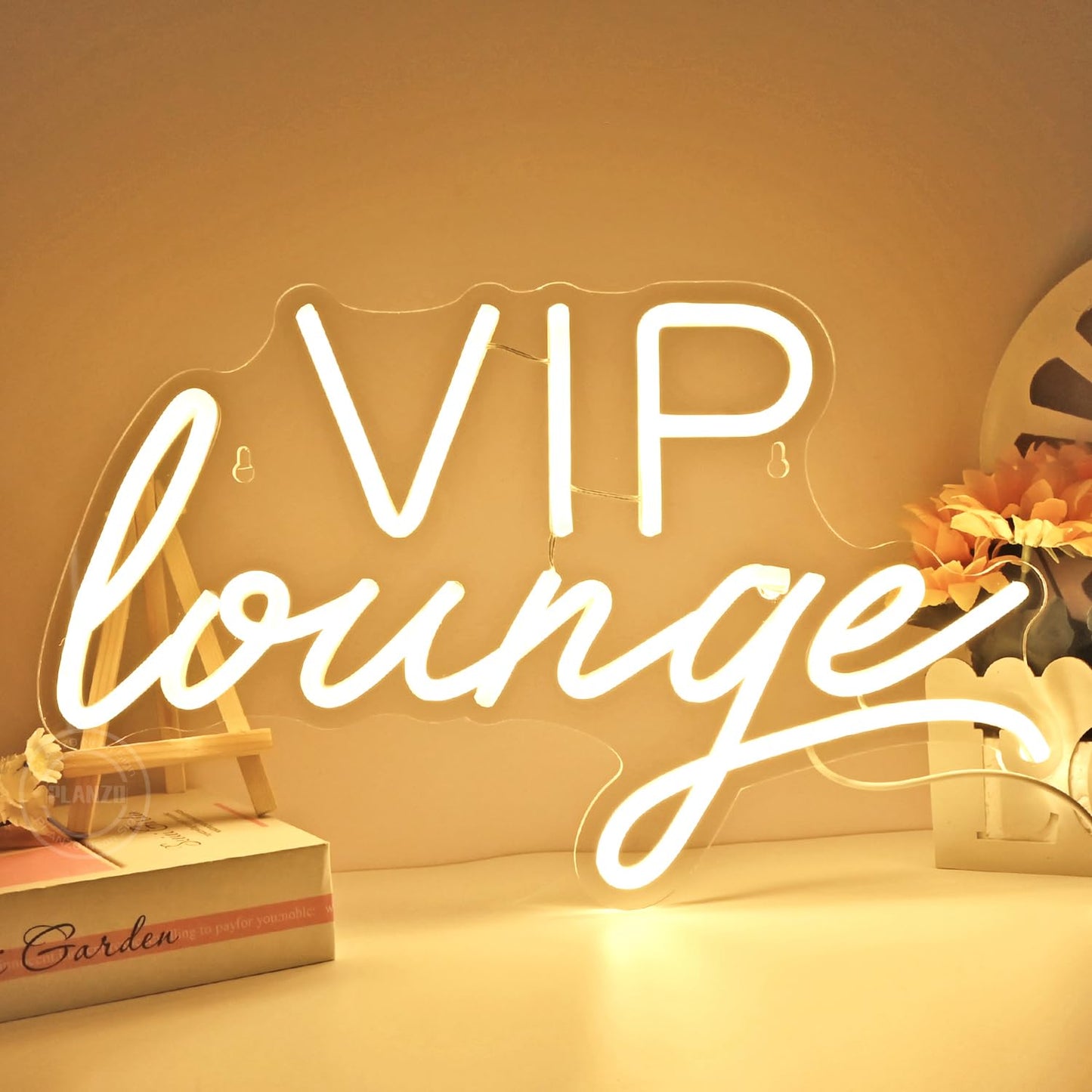 Planzo VIP Lounge Led Neon Light Sign USB Office Hotel Pub Cafe Store Shop Wedding Birthday Party Beauty Salon Airport Railway Station Bistro Nightclubs Wall Sign Decor USB 15.75"X9.65" Warm